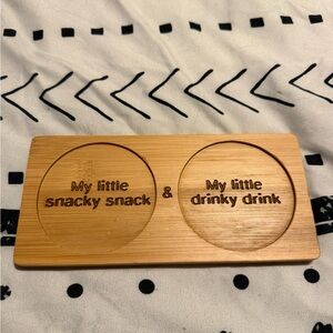 Wooden Snack and Drink Holder